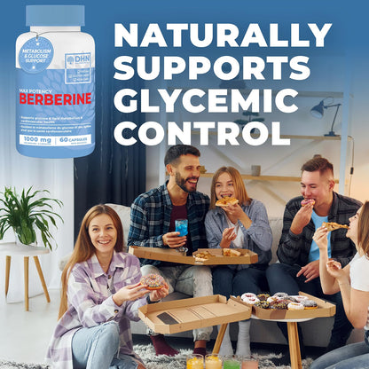 Berberine Supplement HCL 1000mg (2 x 500mg Vegan Capsules) | High Potency Berberine Supports Glucose, Fat Metabolism & Heart Health | Third Party Tested for Potency & Purity | Canadian Made, Quality Assured - Available at All In One Marketplace Canada