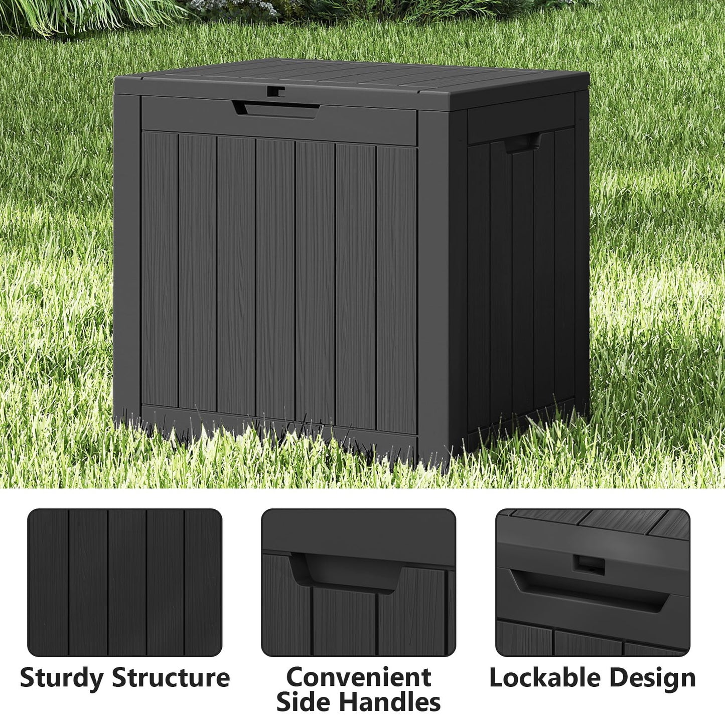 Ceecysaa 31 Gallon Deck Box Outdoor, Waterproof Storage Box, Black 🍁 All In One Marketplace Canada