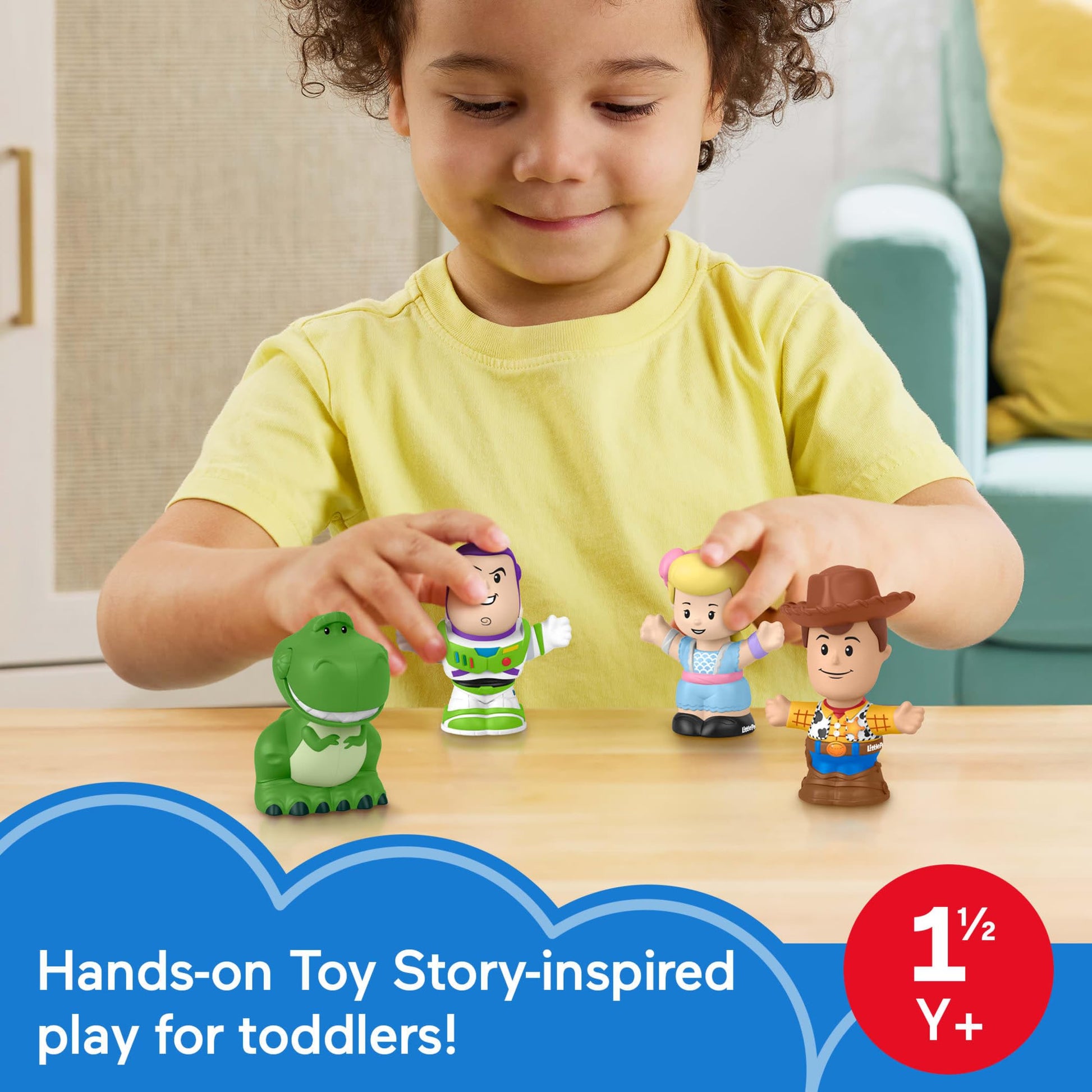 Fisher-Price Little People Toddler Toys Disney Pixar Toy Story Figure Pack with 4 Characters for Pretend Play Kids Ages 18+ Months