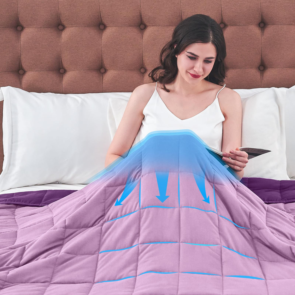 Weighted Blanket for Adults(20lbs,60"×80",Purple) Queen for 190-210Ibs 🍁 All In One Marketplace Canada