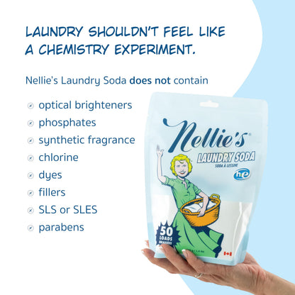 Nellie's Laundry Soda | Fragrance-Free Powder Laundry Detergent | 50 Loads - Available at All In One Marketplace Canada