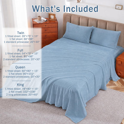 Softan Fleece Sheets, Soft as Flannel, Full, Baby Blue 🍁 All In One Marketplace Canada
