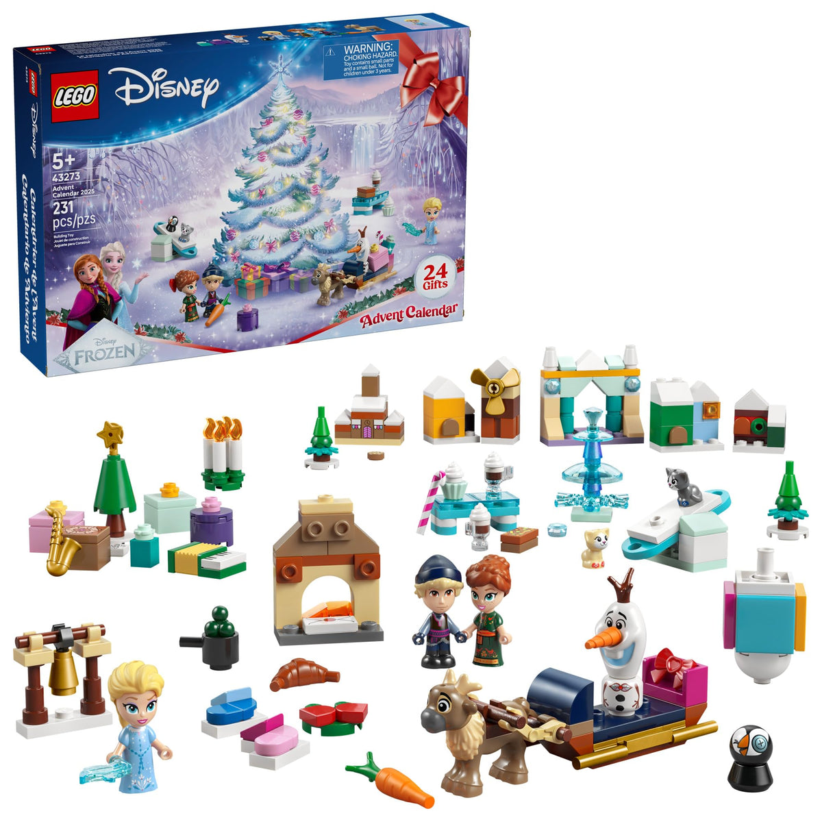 LEGO Disney Frozen Advent Calendar 2025 Kids Toy - Holiday Countdown Playset for Boys & Girls, Ages 5+ - Ana & Elsa Minidolls & Buildable Surprises - Disney Princess Gift for Christmas - 43273