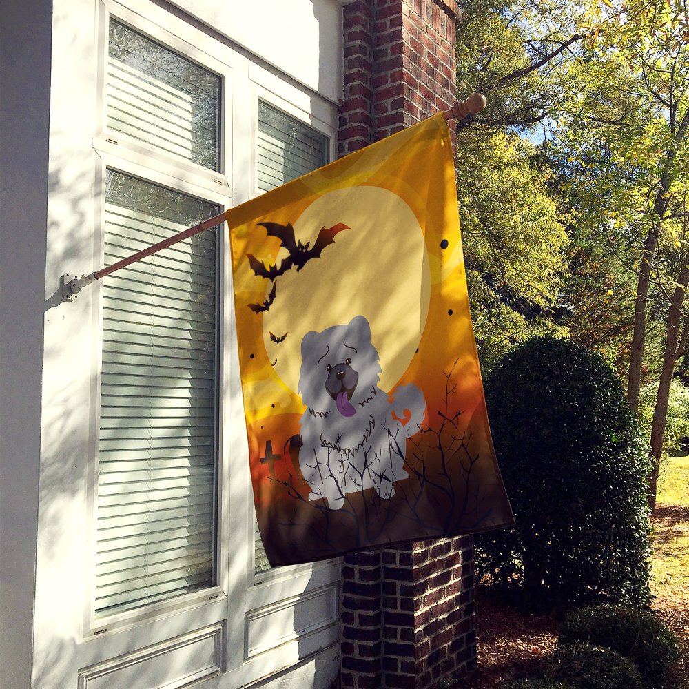 Drapeau de maison Caroline's Treasures BB4405CHF Halloween Chow Chow en toile bleue, grand format, multicolore