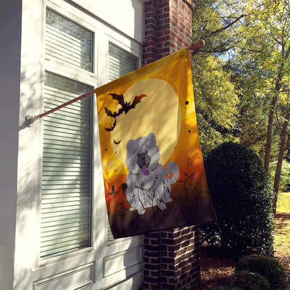 Drapeau de maison Caroline's Treasures BB4405CHF Halloween Chow Chow en toile bleue, grand format, multicolore