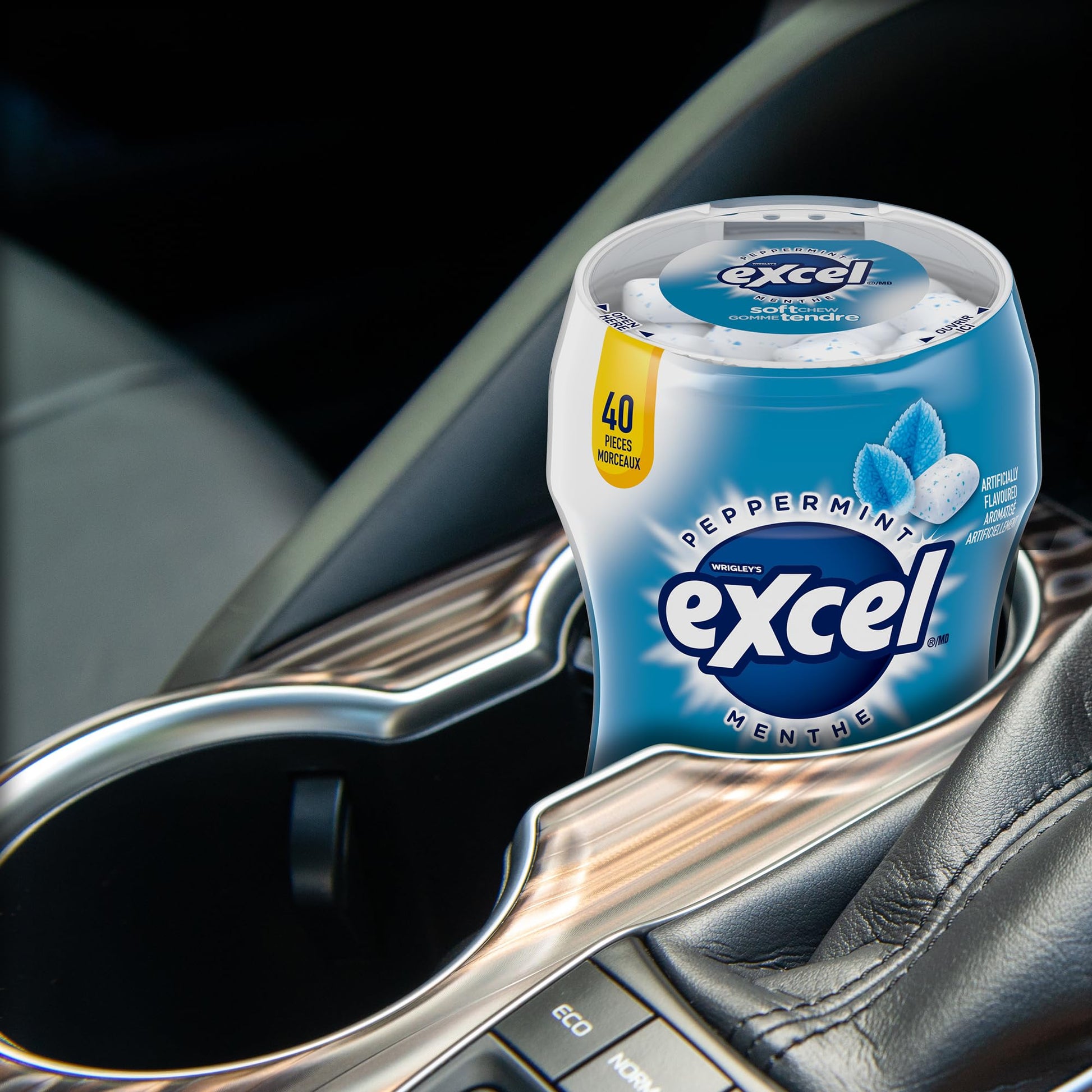 Excel Peppermint Sugar-Free Soft Chew Gum - 40 Pieces, 6-Pack Bundle