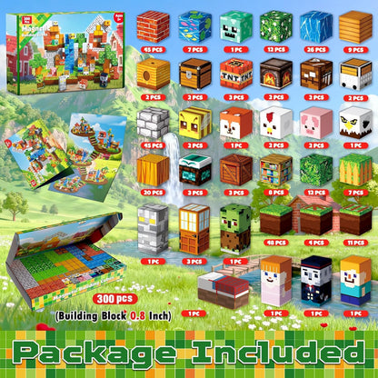 300 PCS Magnetic Blocks Jumbo Forest Castle - Cute Fun Magnetic Building Blocks,Magnet Cubes Stacking Magnet Kids Sensory Toy for Kids 3-5 6-7 8-12 Boys Girls Christmas Birthday Sensory Stacking Toys 🍁 All In One Marketplace Canada