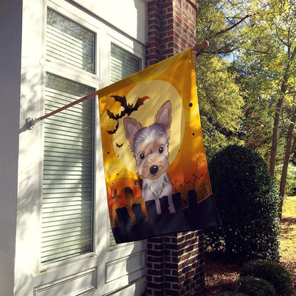 Caroline's Treasures BB1790CHF Halloween Yorkie Puppy Canvas House Size Flag, Multicolor, Large