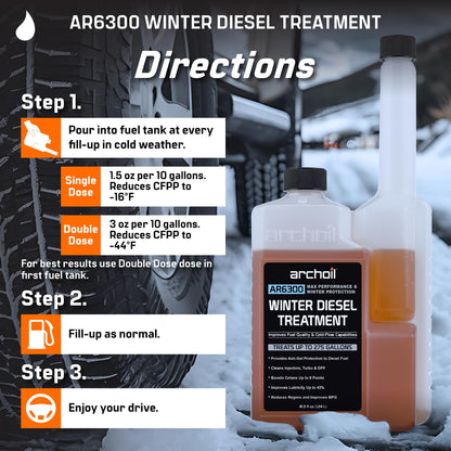 Archoil AR6300 Winter Diesel Treatment (41 oz) Treats 275 Gallons, Diesel Anti-Gel Additive, Lubricity Improver, Cetane Booster, Injector Cleaner, DPF & Turbo Deposit Control 🍁 All In One Marketplace Canada