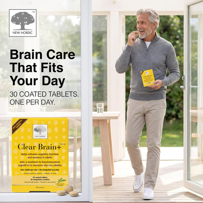 New Nordic Clear Brain, Vegan Brain Supplement, 30 Tablets, 15 Day Supply