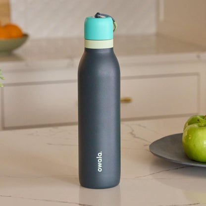 Owala FreeSip Twist Insulated Stainless Steel Water Bottle with Straw for Sports and Travel, BPA-Free, 24-oz, Blue/Grey (Foggy Tide) 🍁 All In One Marketplace Canada