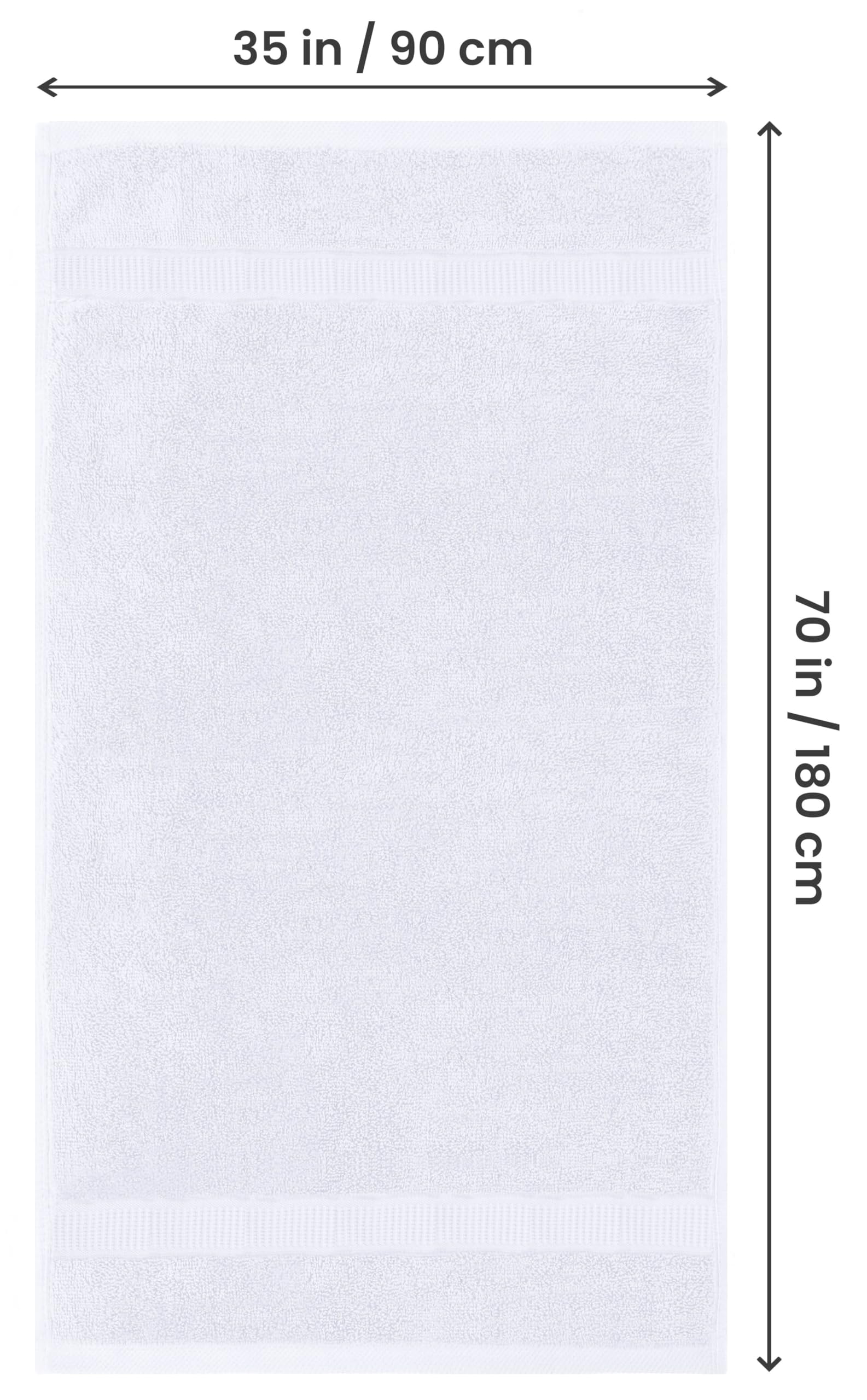 Utopia Towels Luxurious Jumbo Bath Sheet, 35 by 70 Inches, 600 GSM 100% Ring Spun Cotton, Highly Absorbent and Quick Dry Extra Large Bath Towel, Super Soft, White, 2 Pack