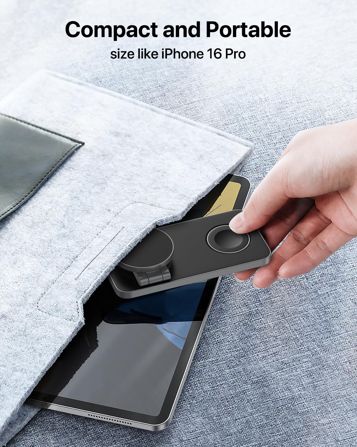 EXW Wireless Charging Station for Apple, Compatible with MagSafe Charger Stand,Foldable Travel Bedside Fast Qi Magnetic Wireless Charger for iPhone 17 Air 16 15 14 13 12 Series,Airpods Pro,Apple Watch - Available at All In One Marketplace Canada