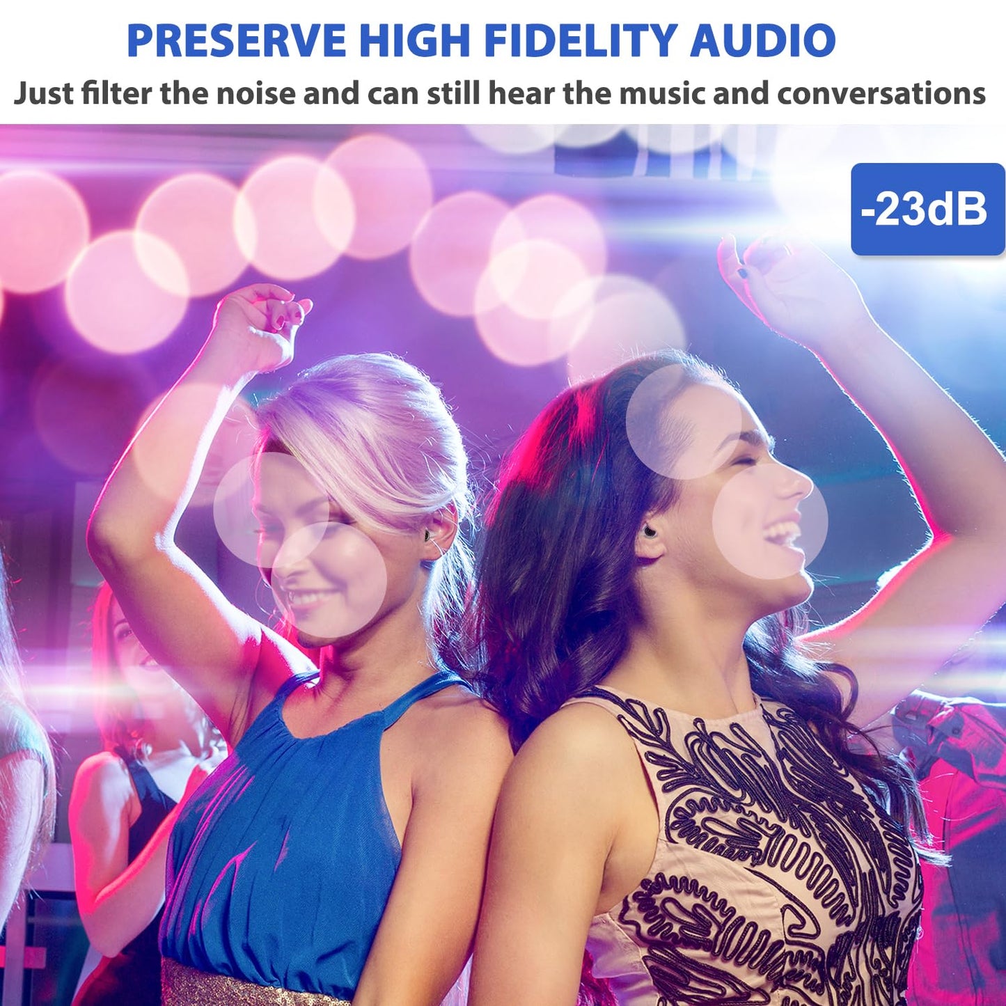Laudexua High Fidelity Concert Ear Plugs, 2 Pairs Ear Protection Musician Earplugs for Concerts, Music Festival, Motorcycle, and Other Noise Reduction Events - Available at All In One Marketplace Canada