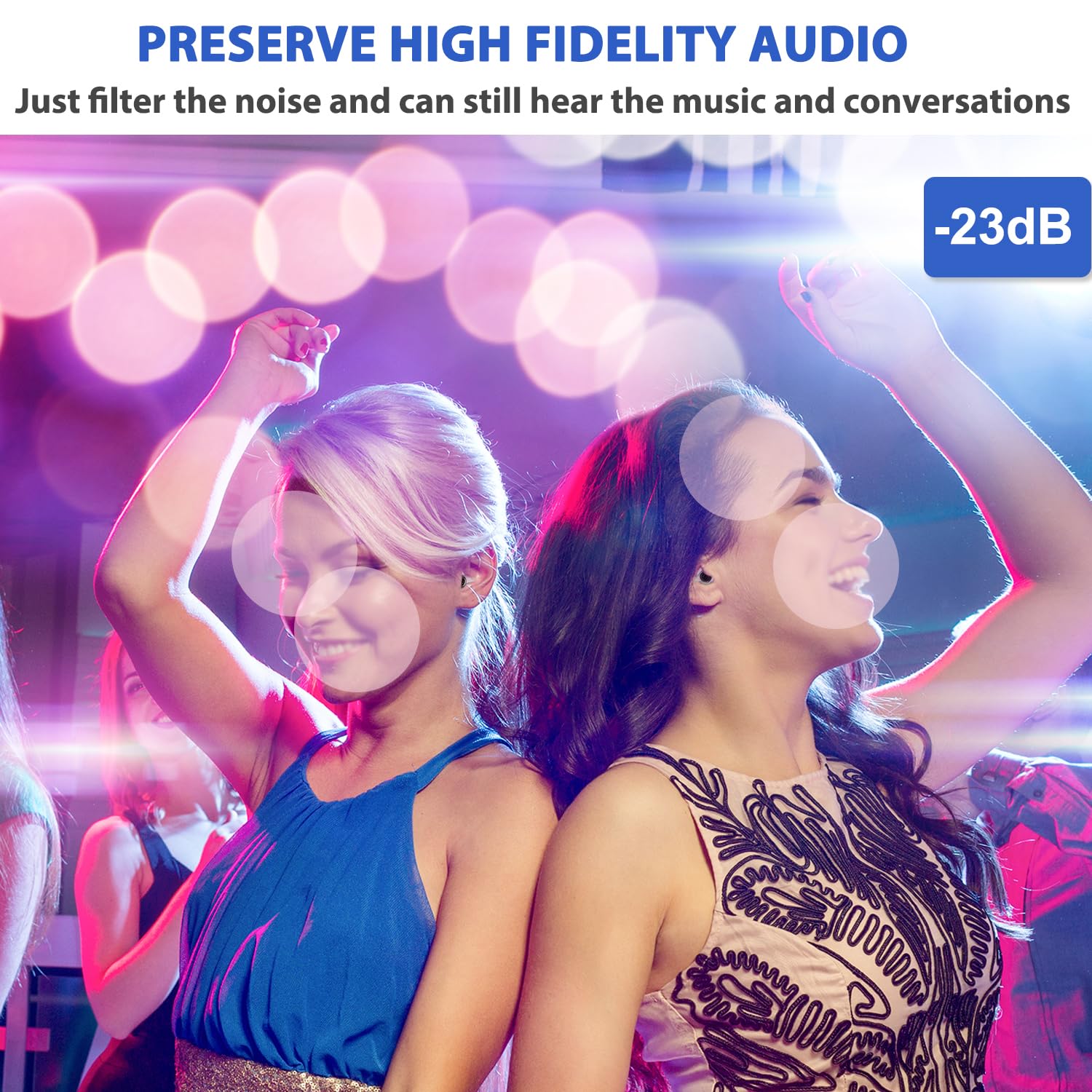 Laudexua High Fidelity Concert Ear Plugs, 2 Pairs Ear Protection Musician Earplugs for Concerts, Music Festival, Motorcycle, and Other Noise Reduction Events - Available at All In One Marketplace Canada