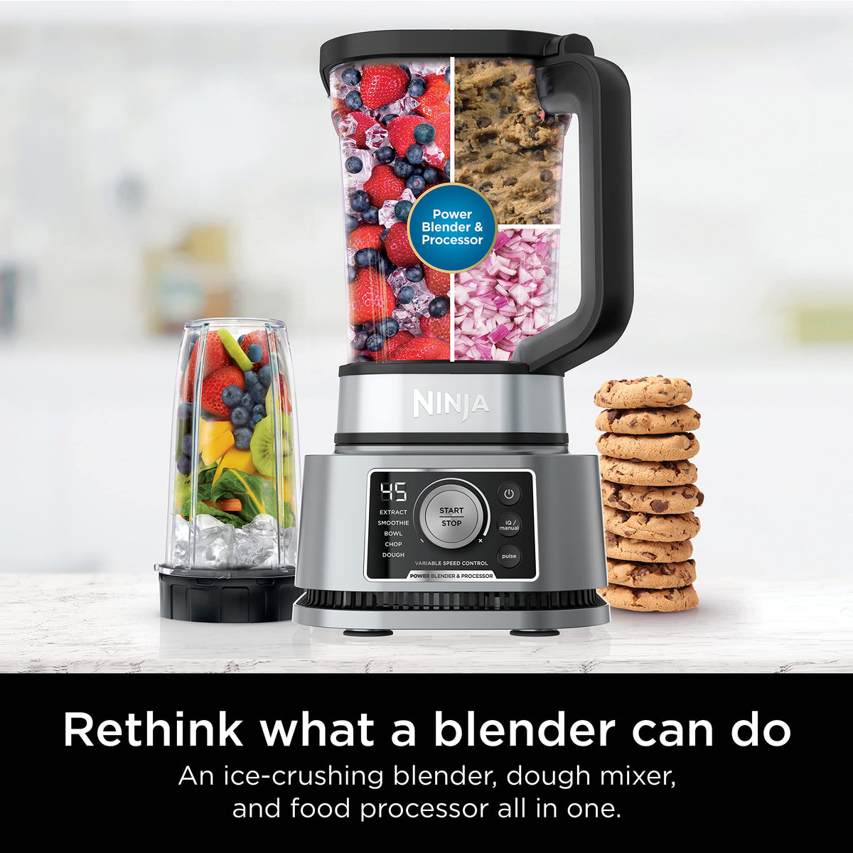 Ninja Foodi Power Blender & Food Processor, SS300C, 1200W, 72oz/2.1L