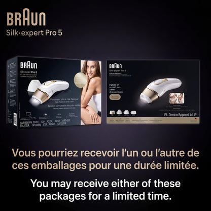 Braun Silk-Expert Pro 5 IPL PL5157 at Home Laser Hair Removal for Women and Men with Premium Pouch, Venus Razor, 2 Heads