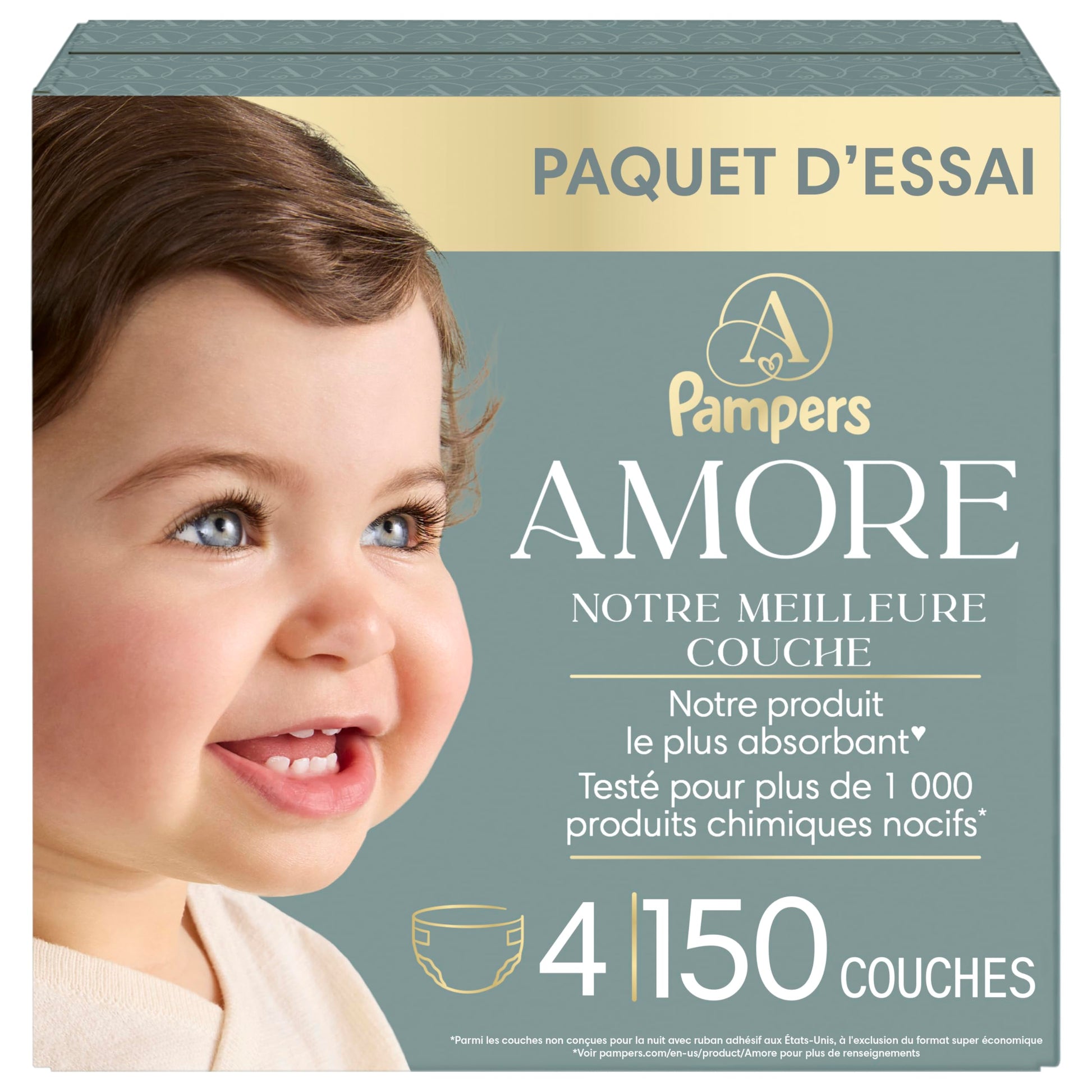 Pampers AMORE, Size 4, Our Best Diaper, 1 Pack (Count of 150)