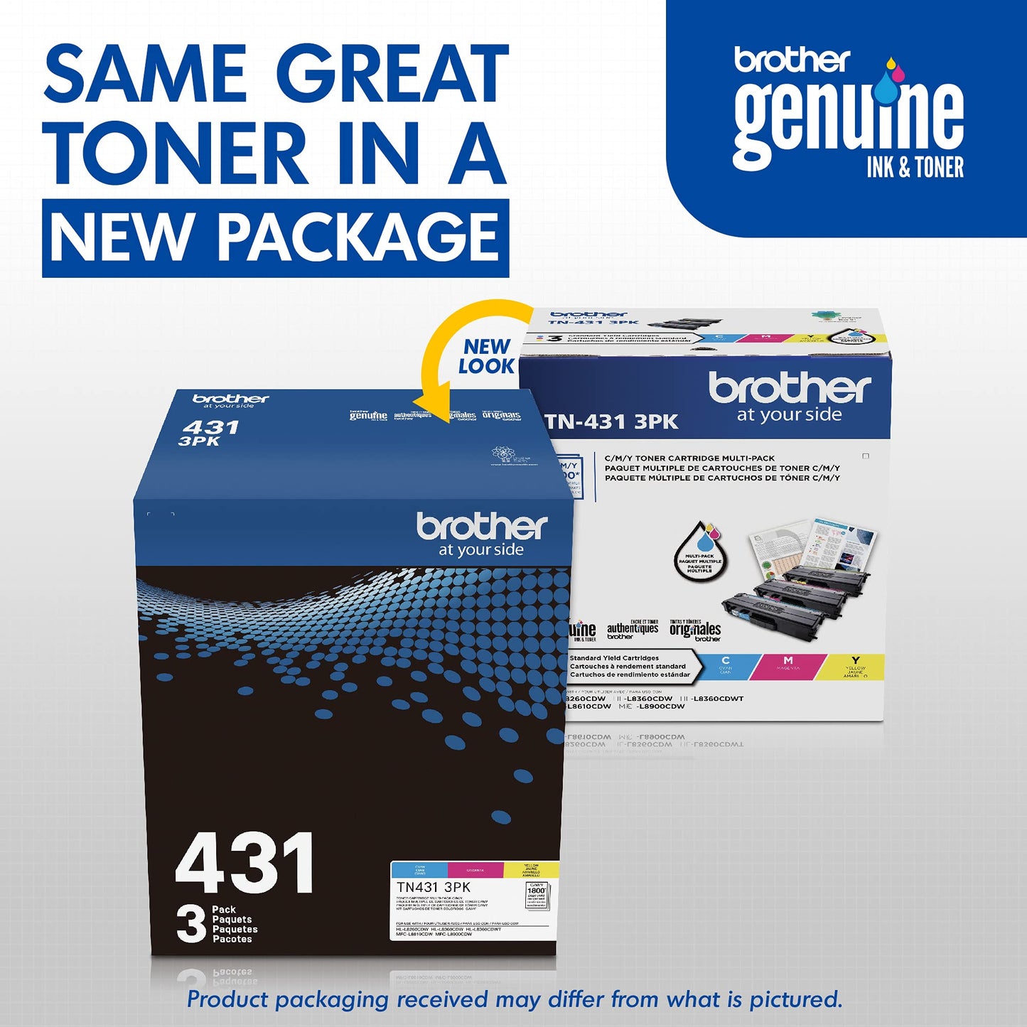 Brother Original TN431 3PK Standard Yield Colour Toner Cartridge Value Pack (3), Toner Replacement cartridges, Cyan/Magenta/Yellow, for Brother Laser Printers HL-L8360CDW, MFC-L8610CDW, and More Brother