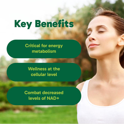 Organika Canadian-Made NAD+ Booster - NRC - for Energy Metabolism, Healthy Aging, Vitamin B3, and Cellular Health - 60vcaps, 60 Day Supply - Available at All In One Marketplace Canada