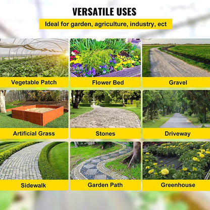 VEVOR 3FTx300FT Premium Weed Barrier Fabric Heavy Duty 3OZ, Woven Weed Control Fabric, High Permeability Good for Flower Bed, Geotextile Fabric for Underlayment, Polyethylene Ground Cover