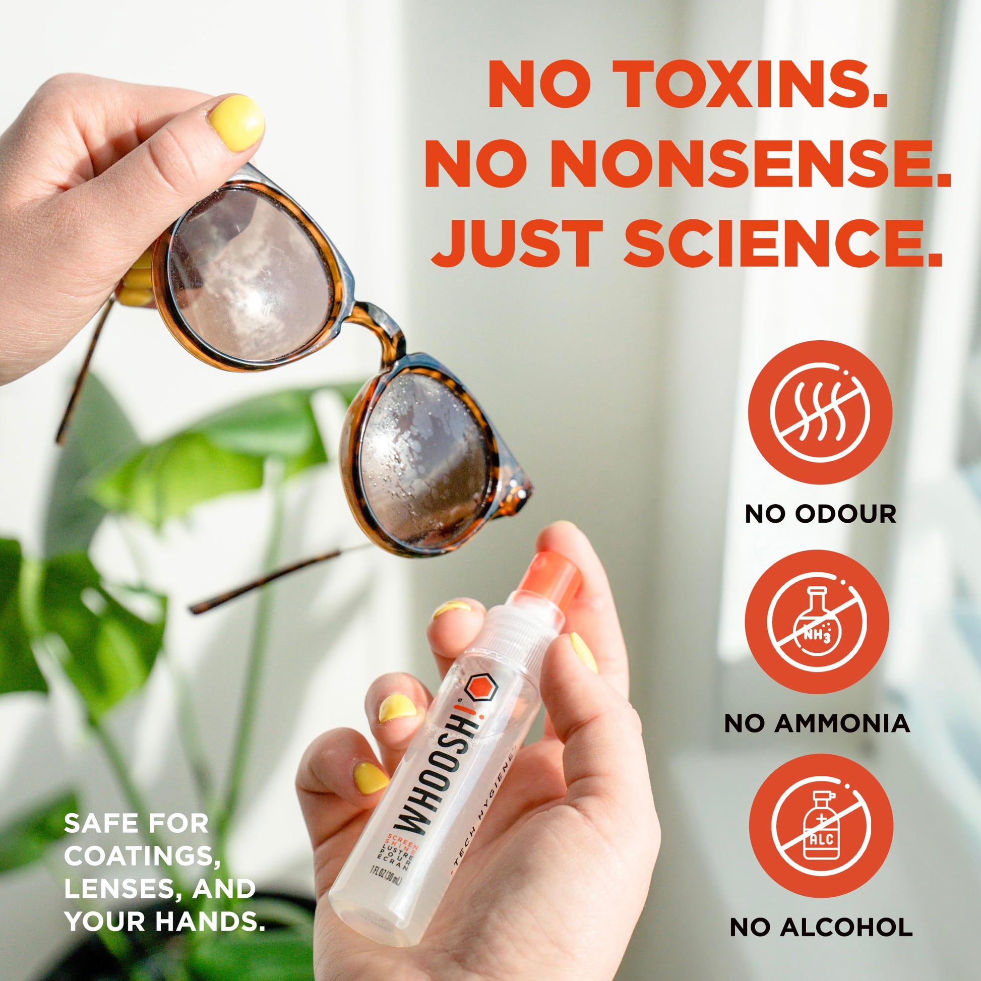 WHOOSH! Screen Shine Go 30 ml – Refillable Laptop Cleaner, Safe Streak-Free Glasses Cleaning Spray for TV, OLED, MacBook, Monitor or Car, Includes 15x15 cm PROTX2 Microfiber Cloth - Available at All In One Marketplace Canada