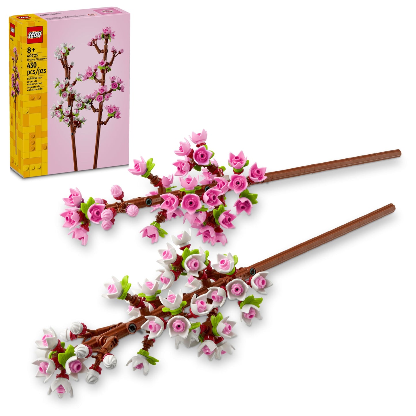 LEGO Cherry Blossom Building Toy for Kids, Girls & Boys, Ages 8+ - Artificial Cherry Blossom Decor for Home & Display - Creative Gift Idea for Plant & Flower Lovers - 40725 LEGO