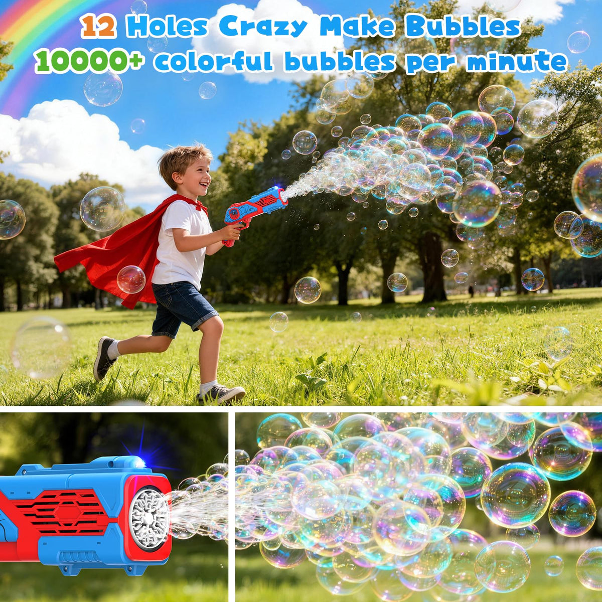 2PCS Bubble Gun for Kids, Spider Bubble Machine Gun with 4 Bubble Solution, Outdoors Toy, Easter, Halloween, Christmas, Party Favors, Birthday Gifts for Boys & Girls Ages 3 4 5 6 7 8 🍁 All In One Marketplace Canada