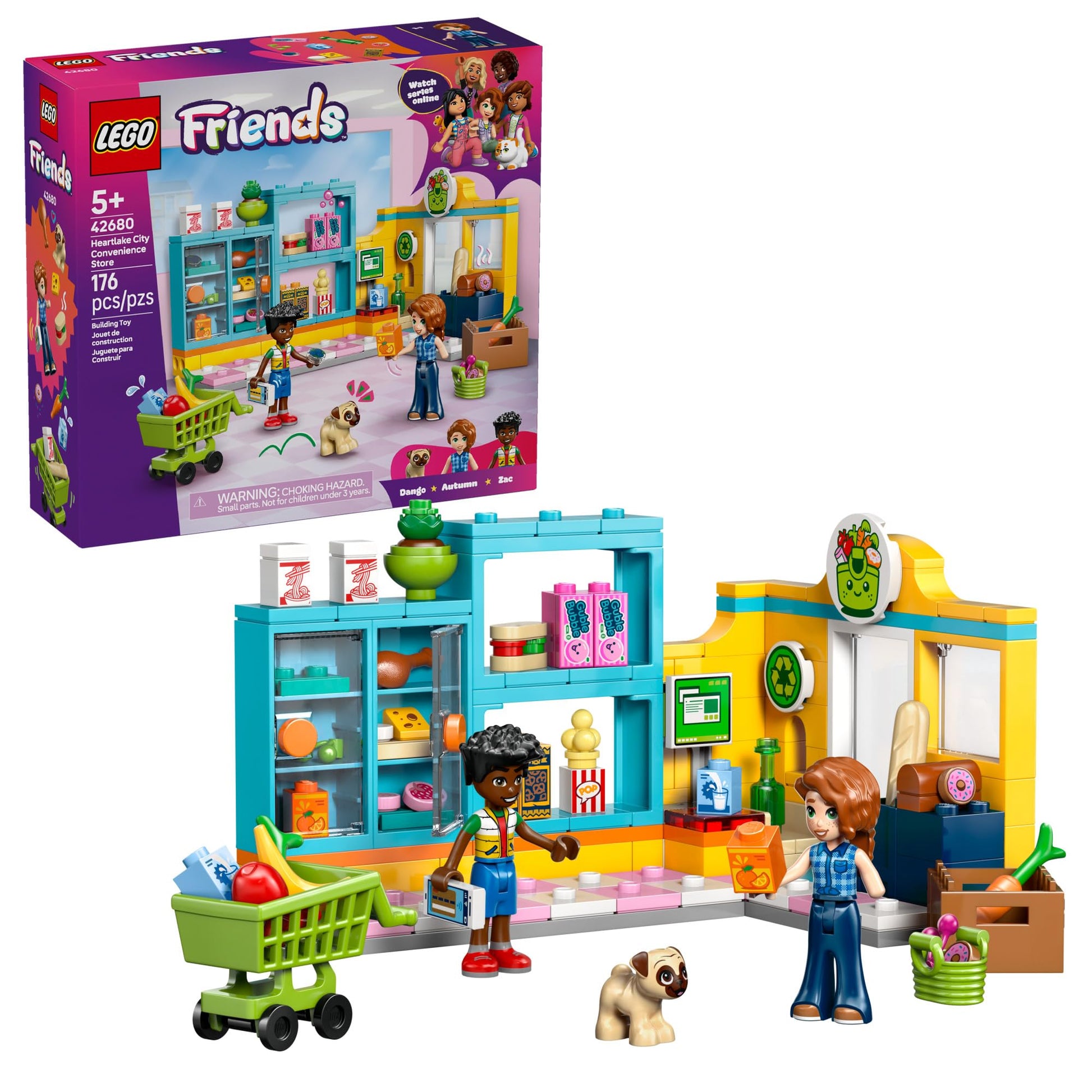 LEGO Friends Heartlake City Convenience Store Building Toy for Girls & Boys - Pretend Play Set for Kids, Ages 5+ - W/Autumn & Zac Minidolls, 1 Toy Dog, & Accessories - Gift Idea for Birthdays - 42680 LEGO