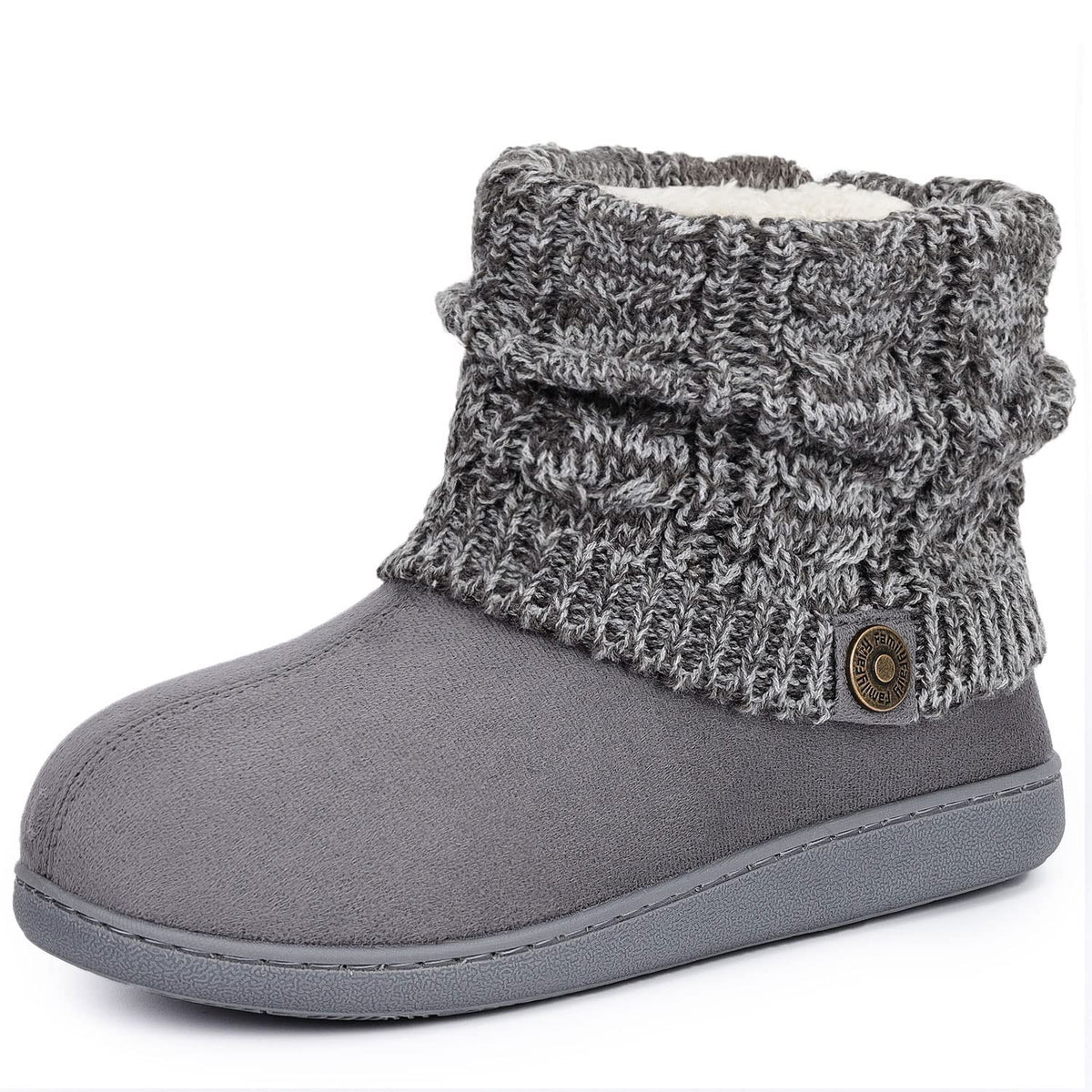 FamilyFairy Women's Bootie Slippers Warm Winter Boots Dark Grey, 7-8 🍁 All In One Marketplace Canada