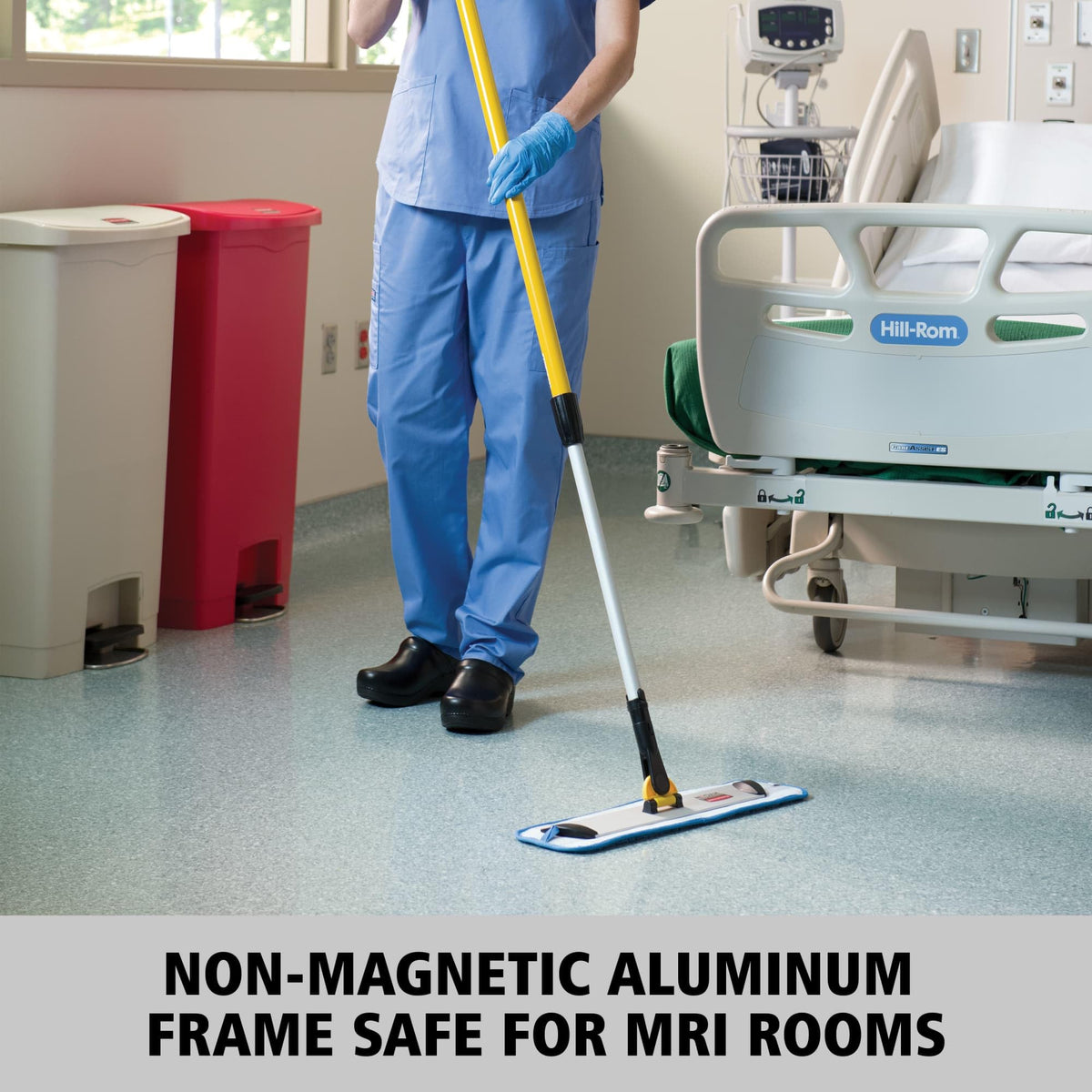 Rubbermaid Commercial Products HYGEN 18 in Quick-Connect Mop Frame, Microfiber, Aluminum, Silver