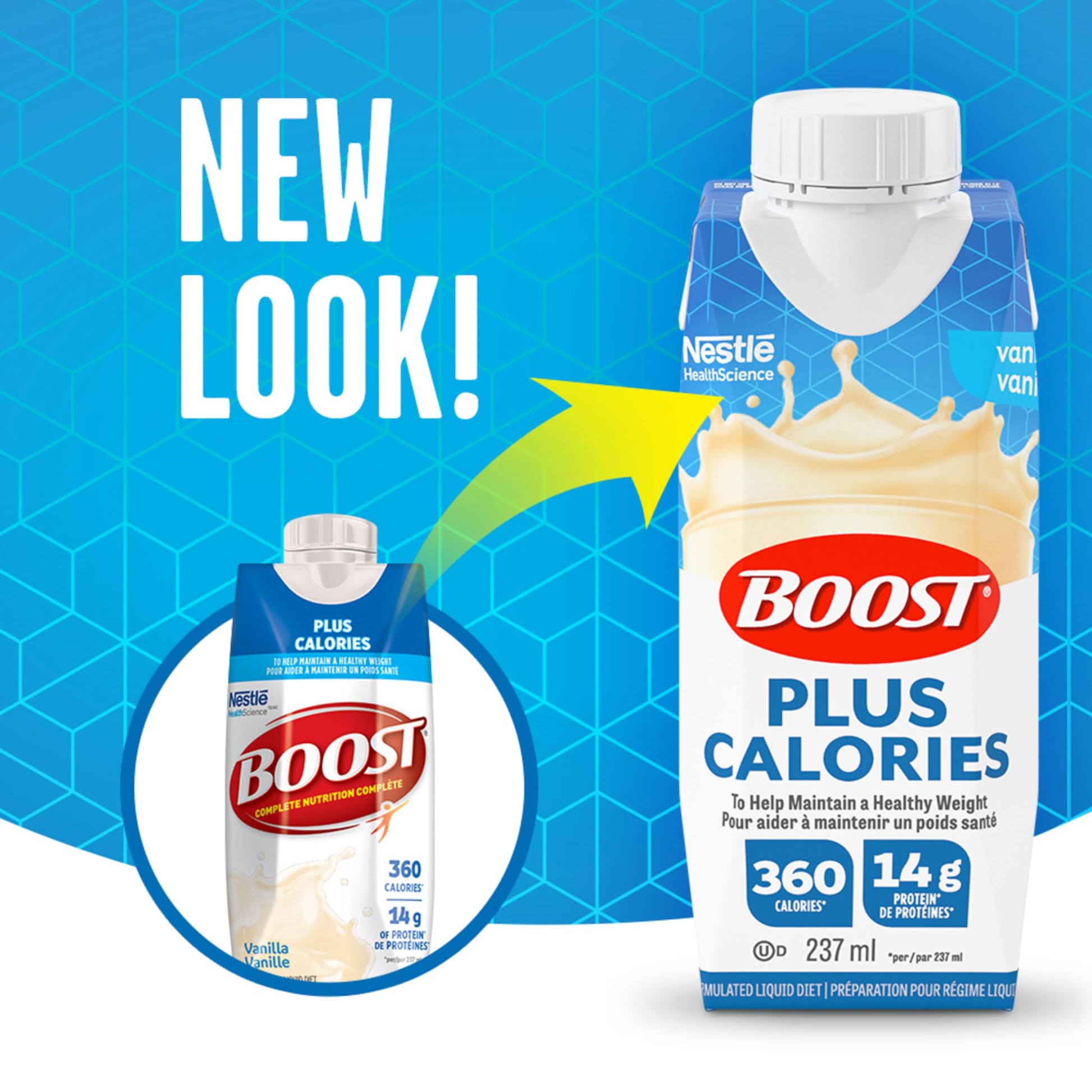 BOOST PLUS Complete Nutrition Drink, Vanilla Flavor, 4 Case Pack (6x237ml Bottles)
