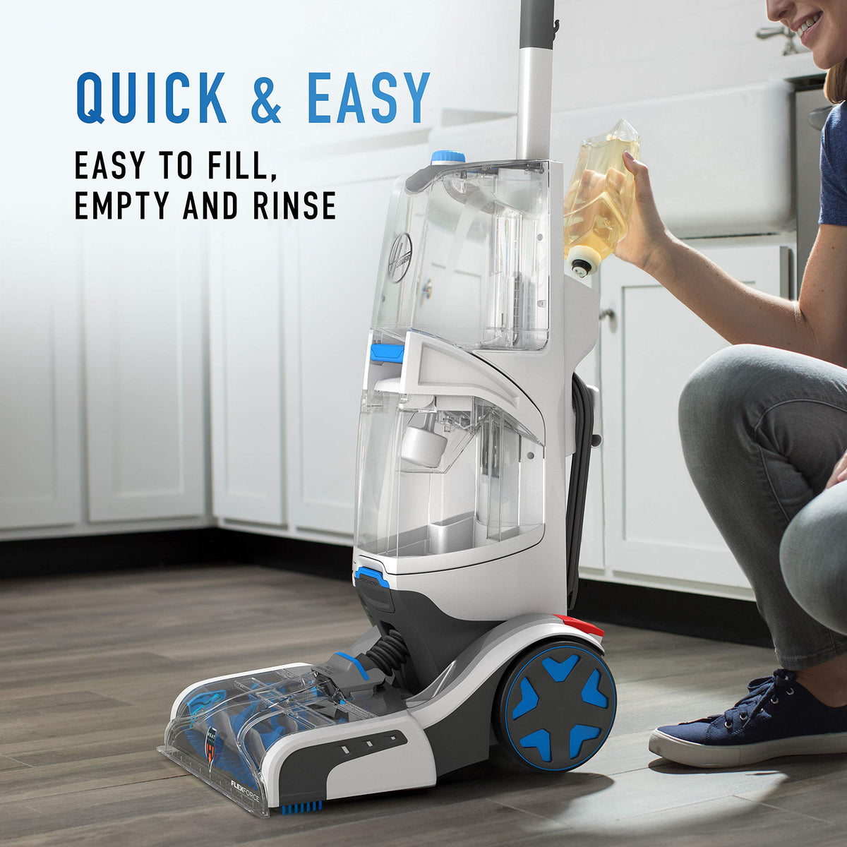 Hoover SmartWash+ Wet Vacuum Carpet Washer, Auto Clean & Dry, FH52001