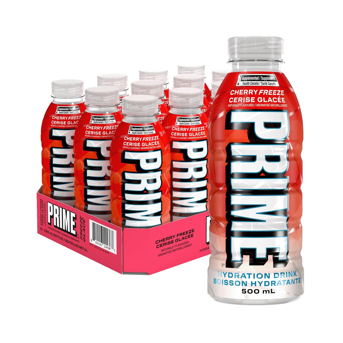 PRIME Hydration CHERRY FREEZE | Sports Drinks | Electrolyte Enhanced | B Vitamins | Antioxidants | 2g of Sugar | 500 mL | 12 Pack PRIME HYDRATION