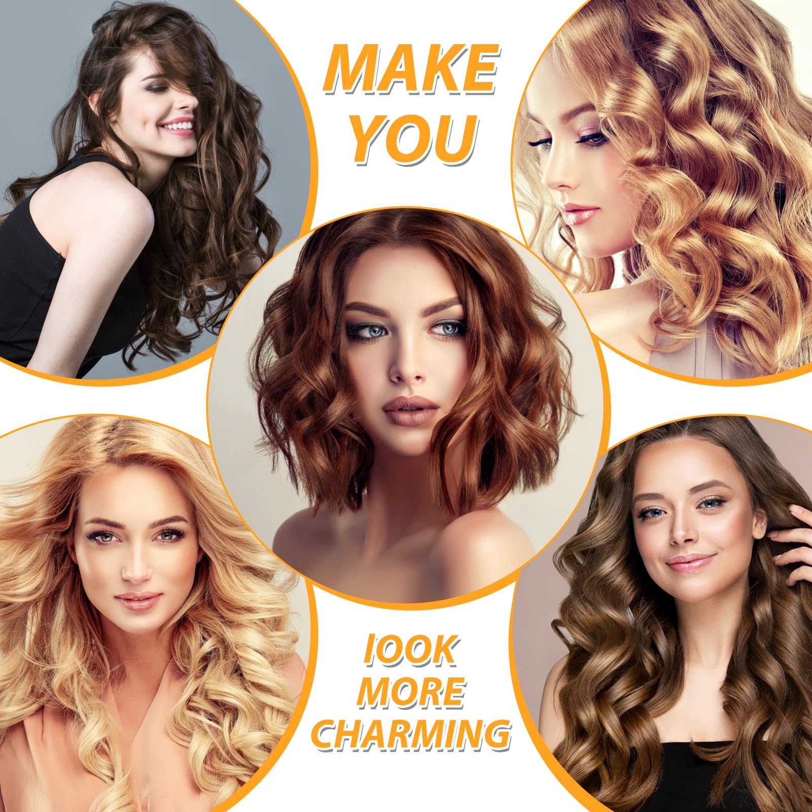 39PCS Self Grip Hair Rollers Curlers 3 Sizes Black Hair Roller 2.5in, 1.9in, 1.4in, Jumbo Hair Roller with 12PCS Duckbill Clips Hair Rollers for Long Medium Short Thick Fine Volume Bangs Hair - Available at All In One Marketplace Canada