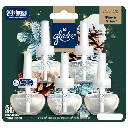 Glade® Holiday Plugins Scented Oil Refill, Pine & Shine™, 5 Refills 🍁 All In One Marketplace Canada