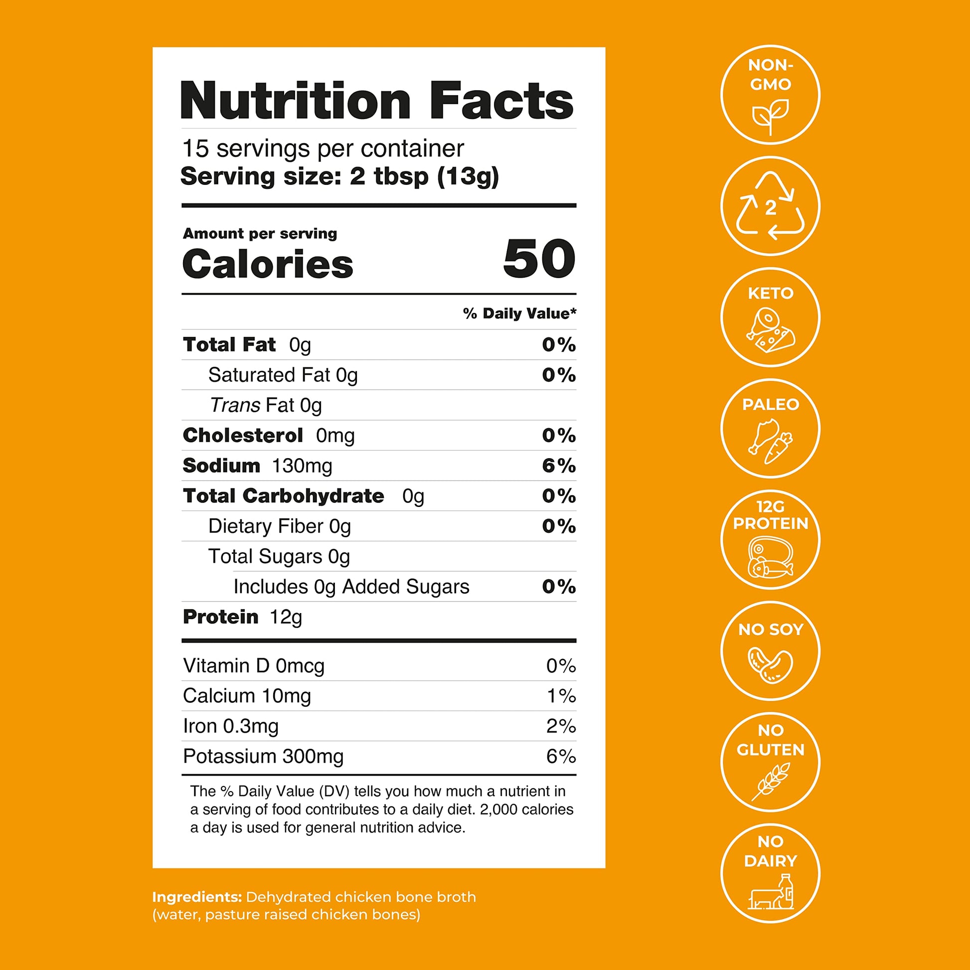 Bluebird Provisions Chicken Bone Broth Powder - Canadian-Made Chicken Bouillon with 12g Protein per Serving - Low Sodium Bone Broth Concentrate for Cooking & Sipping