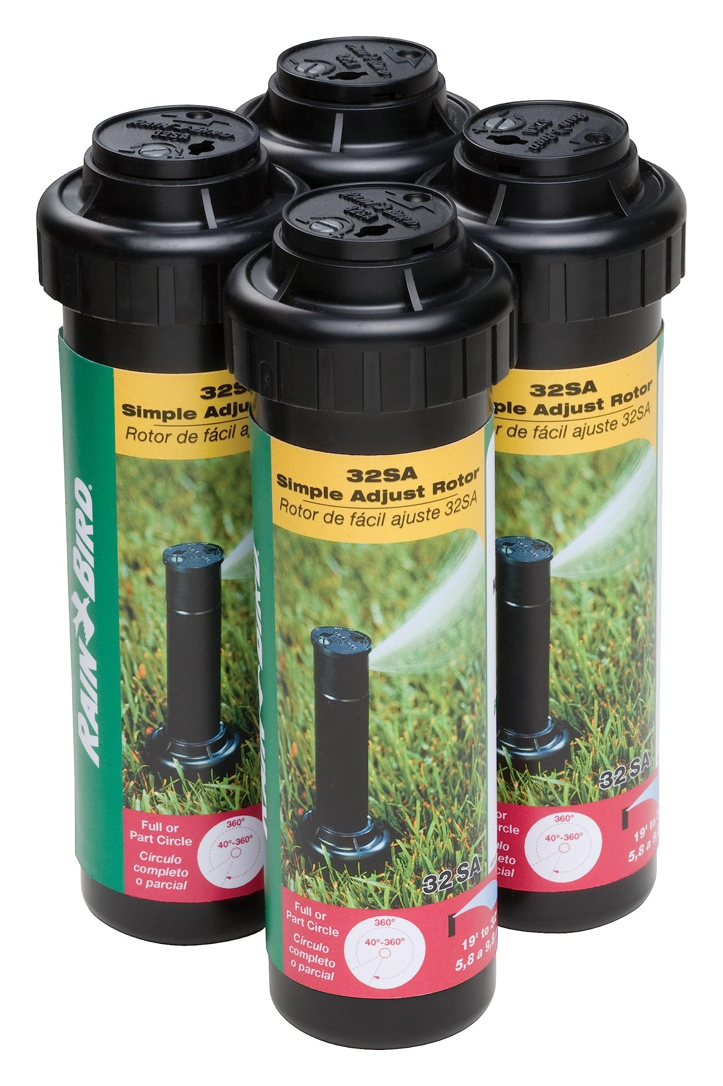 Rain Bird 32SA/4PK 32SA Simple Adjust Gear Drive Rotor, Adjustable 40° to 360° Pattern, 19' - 32' Spray Distance, 4-Pack 🍁 All In One Marketplace Canada