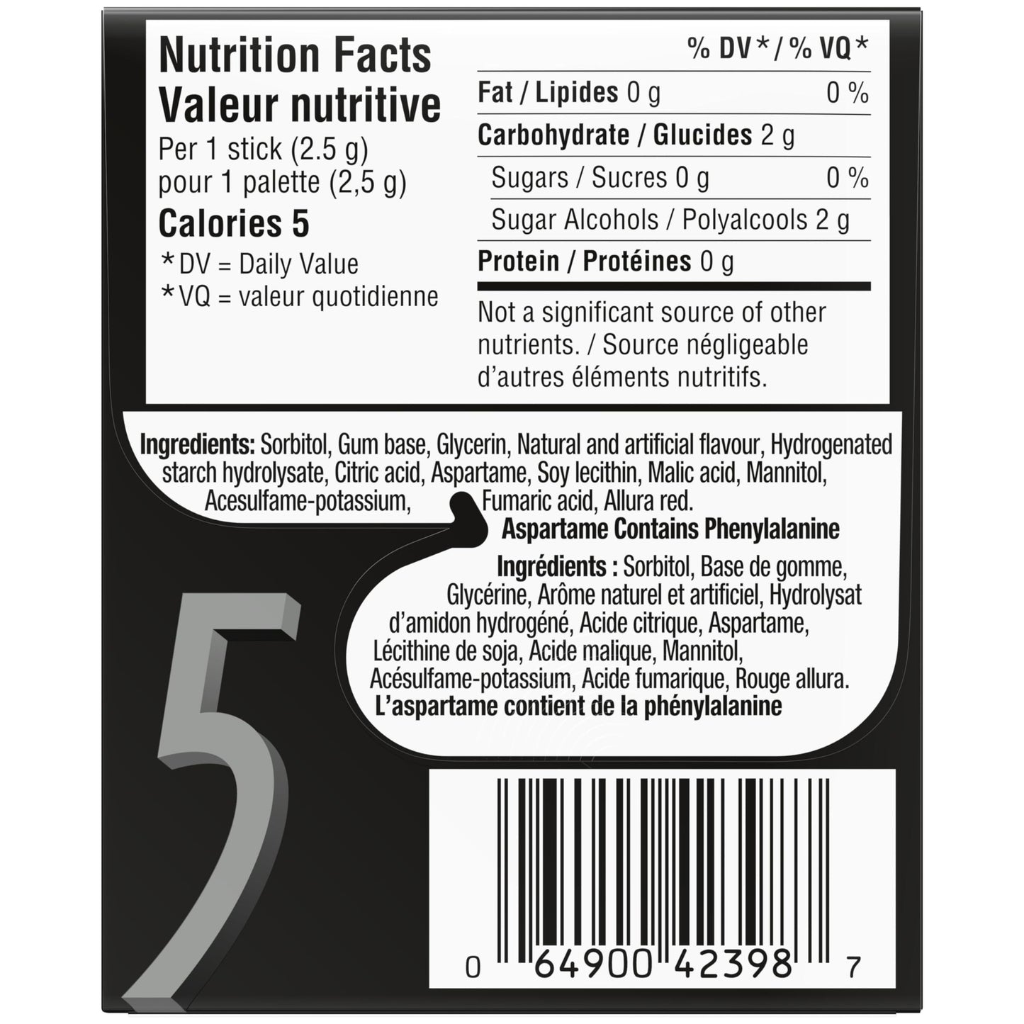 5 GUM Peppermint-Cobalt Sugar-Free Chewing Gum, 35 Sticks (6 Pack)