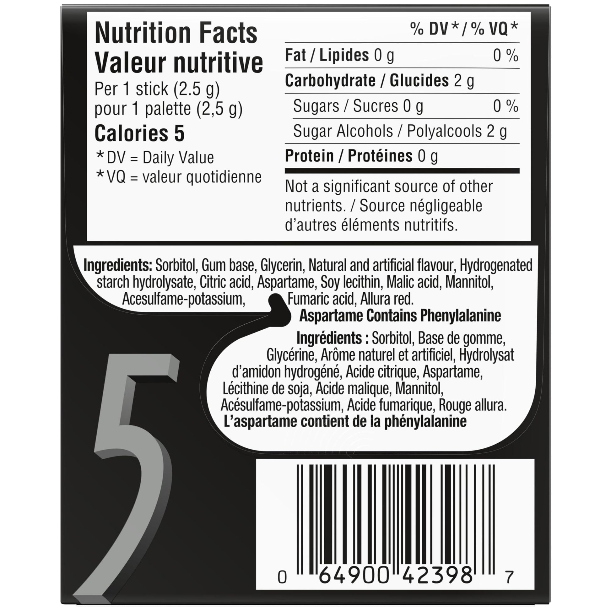 5 GUM Peppermint-Cobalt Sugar-Free Chewing Gum, 35 Sticks (6 Pack)