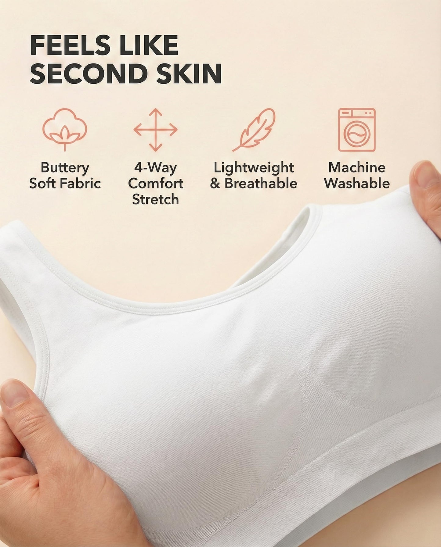 SHAPERMINT Soutien-gorge sans armatures pour femme – Bralette sans coutures à maintien complet, soutien-gorge de sport compressif, soutien-gorge minimiseur grande taille, soutien-gorge rembourré sans armatures pour femme Blanc