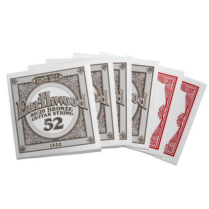 Ernie Ball Earthwood 80/20 Bronze Light Acoustic Guitar Strings 4 pack - 11-52 Gauge (P02404)