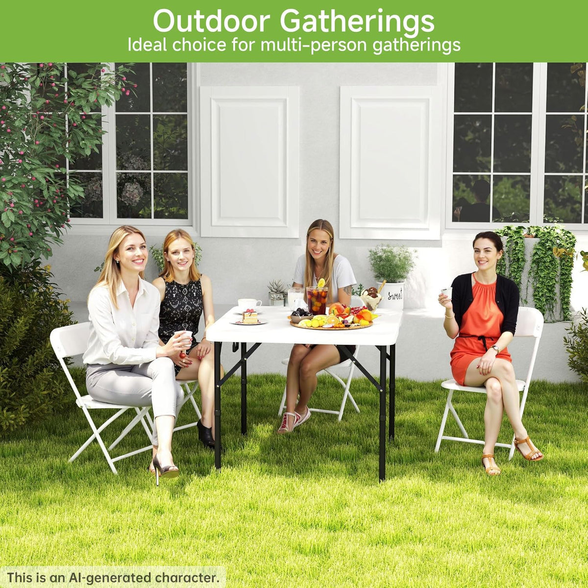 Real Relax 34" Square Folding Card Table with Handle