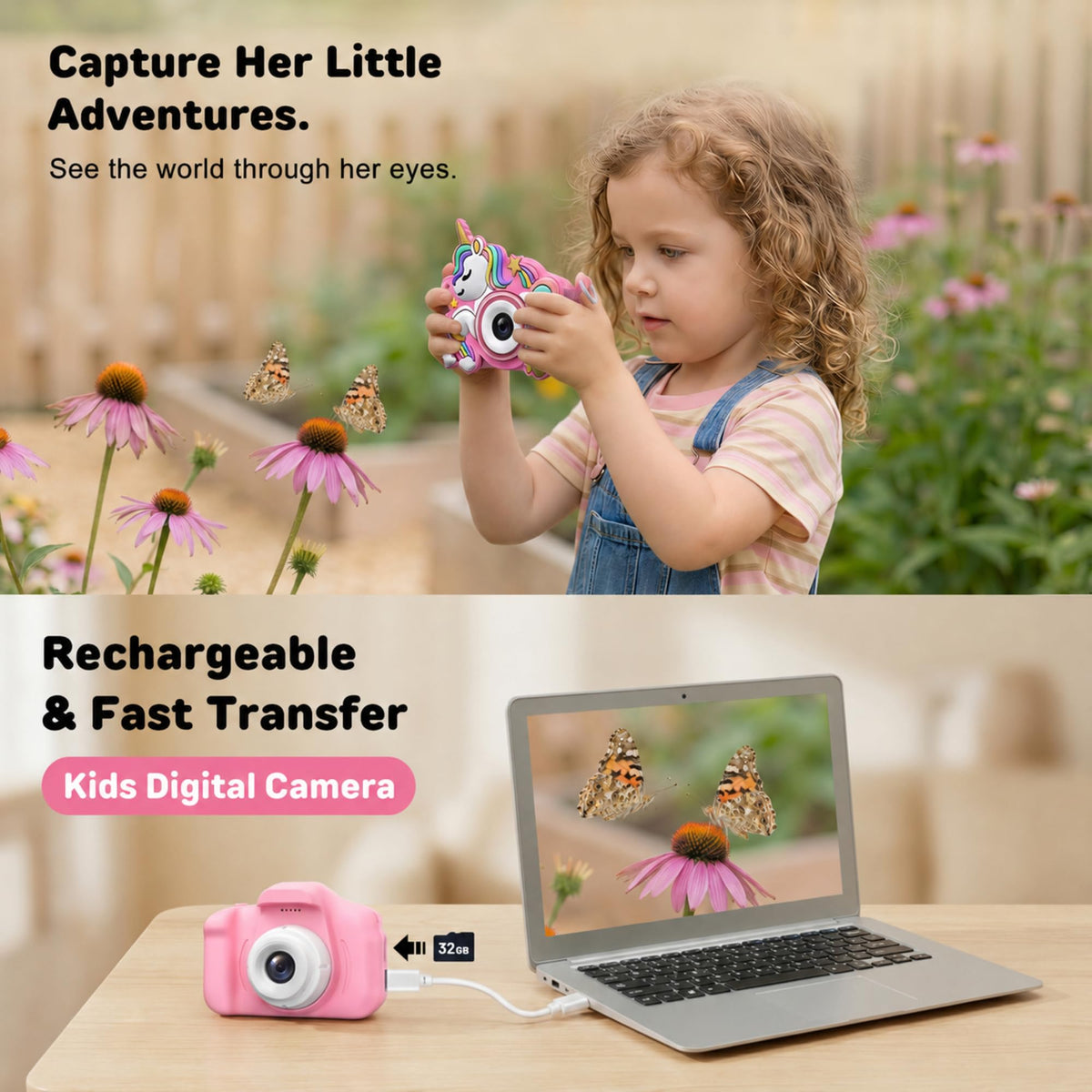 Kids Camera for Girls Toys Gifts: 3 4 5 Year Old Girl Gifts Small Children Selfie Digital Pink Camera for Kids, Christmas Birthday Gift for Girls Toy Cameras for Toddlers Age 3-5, 32G SD Card Included 🍁 All In One Marketplace Canada