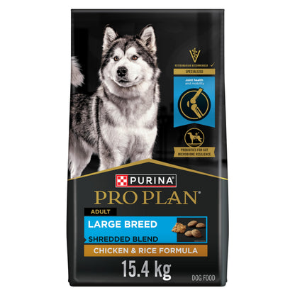 Purina Pro Plan Large Breed Dry Dog Food, Shredded Blend, Chicken & Rice 15.4kg - Available at All In One Marketplace Canada