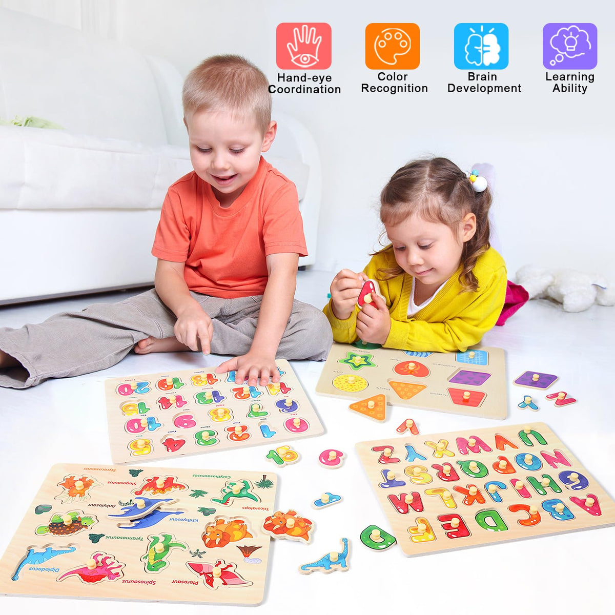 Melofaver Montessori Wooden Peg Puzzles for Kids 3-5, Toddler Puzzles Gifts 🍁 All In One Marketplace Canada