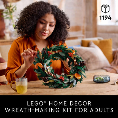 LEGO Icon Wreath Building Set - Artificial Christmas Wreath for Decoration W/Four Hanging Loops for Display Ideas for Mom, Dad, & Significant Others - 10340 🍁 All In One Marketplace Canada