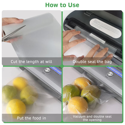 Food Vacuum Sealer Bag Rolls: KitchenBoss 6 Rolls Food Saver Bags,6 8 11 inch Sous Vide Bags Rolls with BPA Free, Commercial Grade Vac seal Bags for All Vacuum Sealer - Available at All In One Marketplace Canada