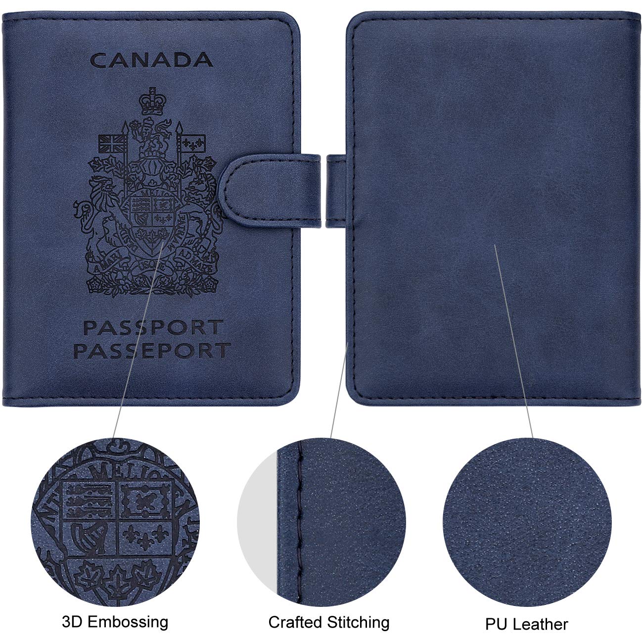 WALNEW RFID Blocking Passport Holder Travel Wallet Cover Case - Available at All In One Marketplace Canada