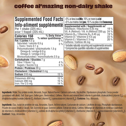 Premier Protein Al'mazing Non-Dairy Protein Shake, 20g Protein, 5g Sugar, 11 Fl oz, Coffee, 12 Count Premier Protein